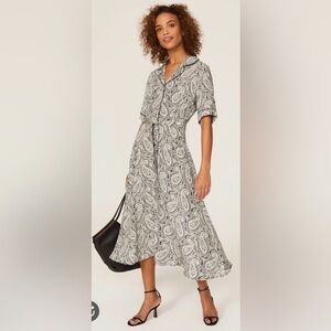 Officine Générale Paisley Benedicte Silk Dress, Size L